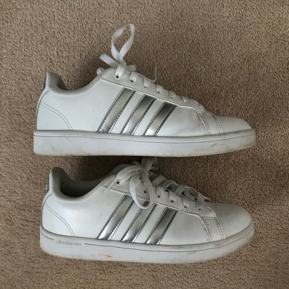 ADIDAS cloudfoam white silver sneakers - Picture 3 of 5